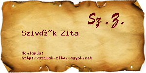 Szivák Zita névjegykártya