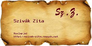 Szivák Zita névjegykártya