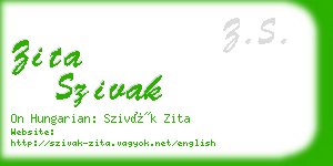 zita szivak business card